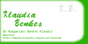 klaudia benkes business card
